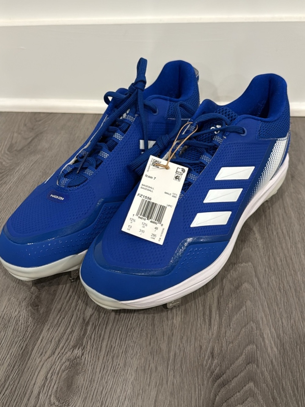 adidas Men’s Royal Blue Athletic Sneakers with White Stripes
